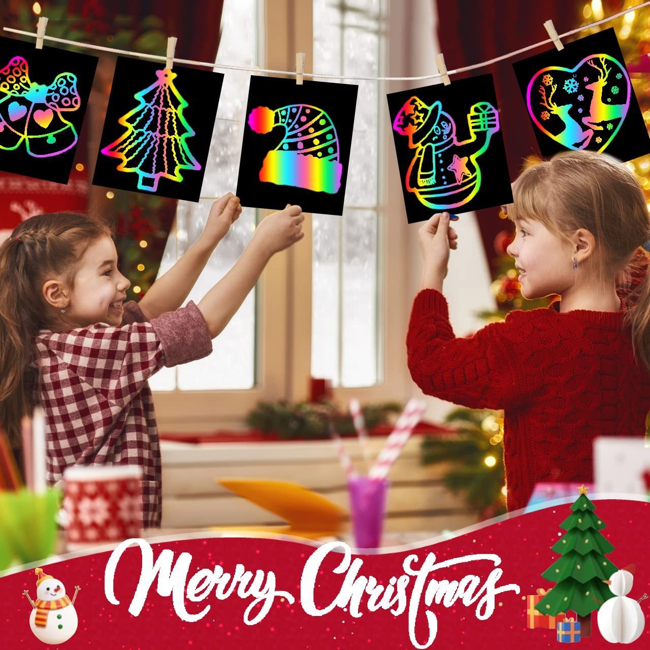 100 Sheets 9cm x 9cm Fluro Scratching Paper Art Kit