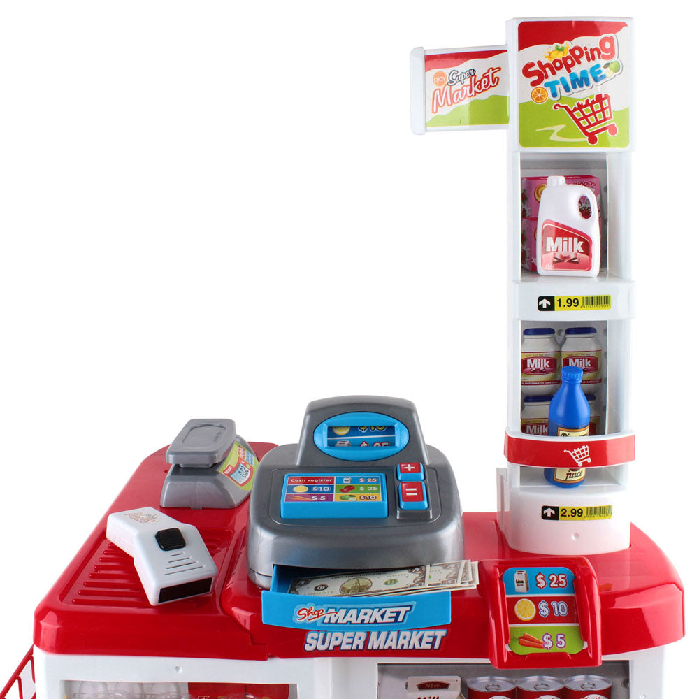 Supermarket Checkout Toy with Scanner Trolley and Accessories