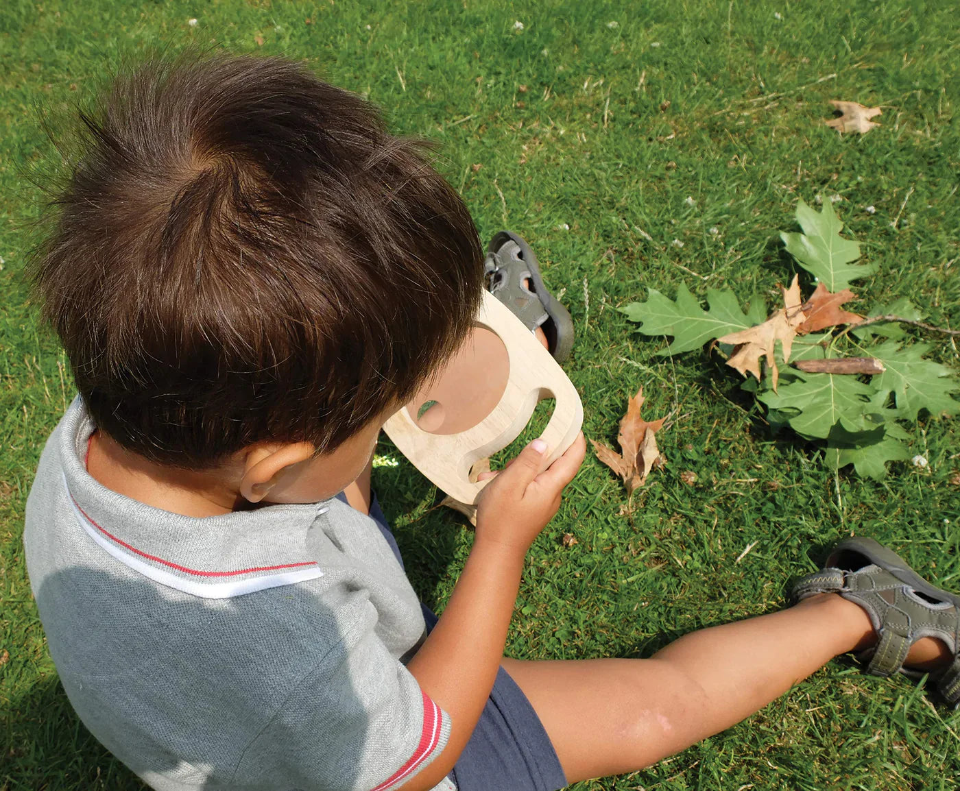 6pcs Two-Handed Wooden Magnifying Glass Mirror Sensory Kids SET of 6