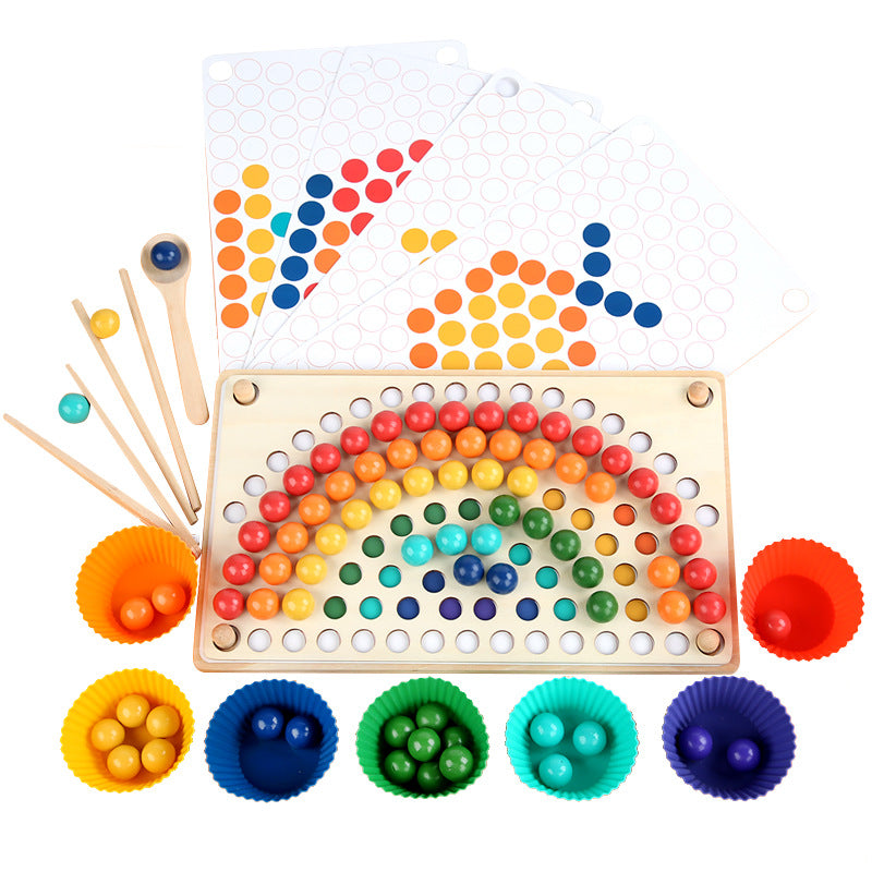 Montessori Inspired Rainbow Beads Sorting Board