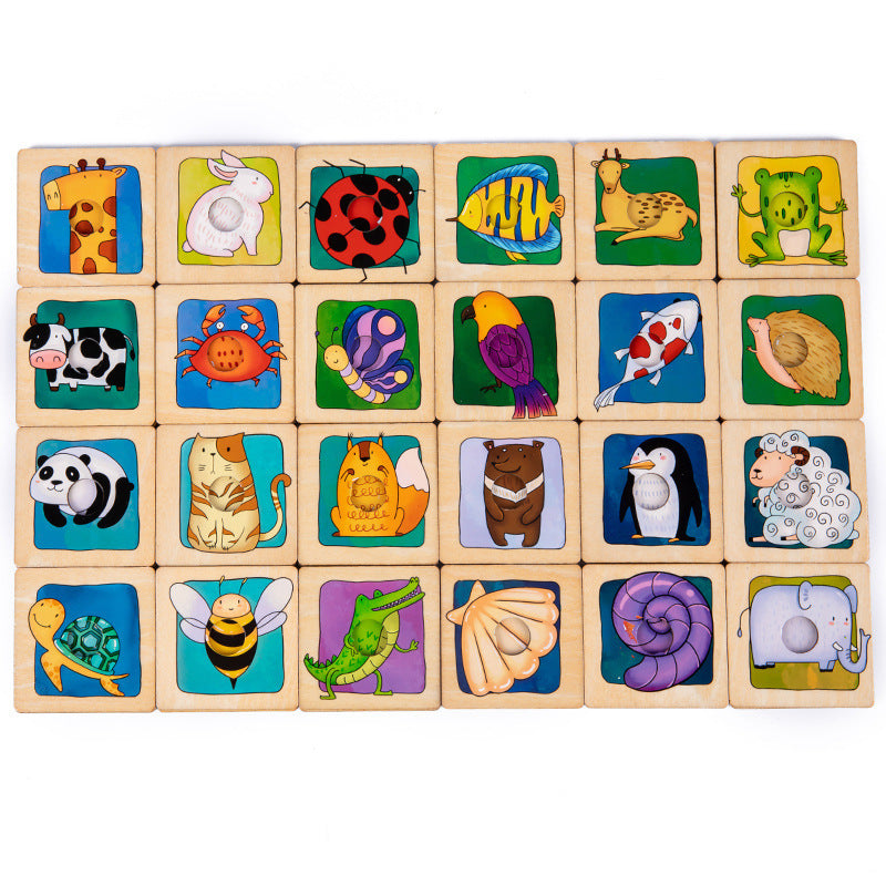 Wooden Animal Pattern Matching Game Shadow Sorting Toy