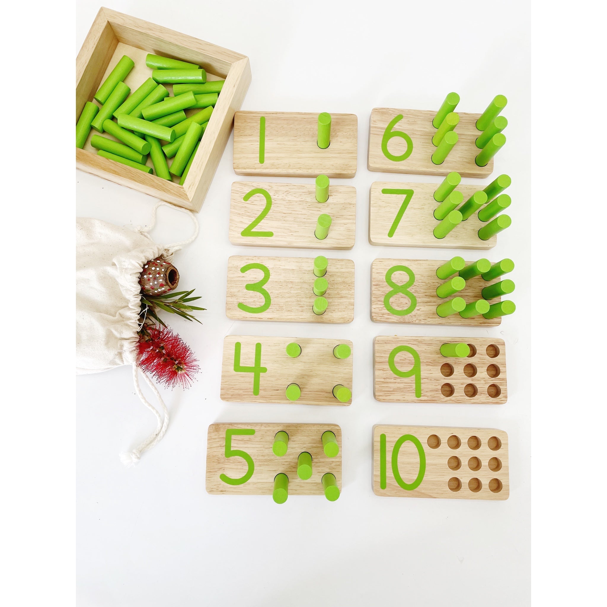 Large Montessori Counting Pegs Number Counting Sticks Boards
