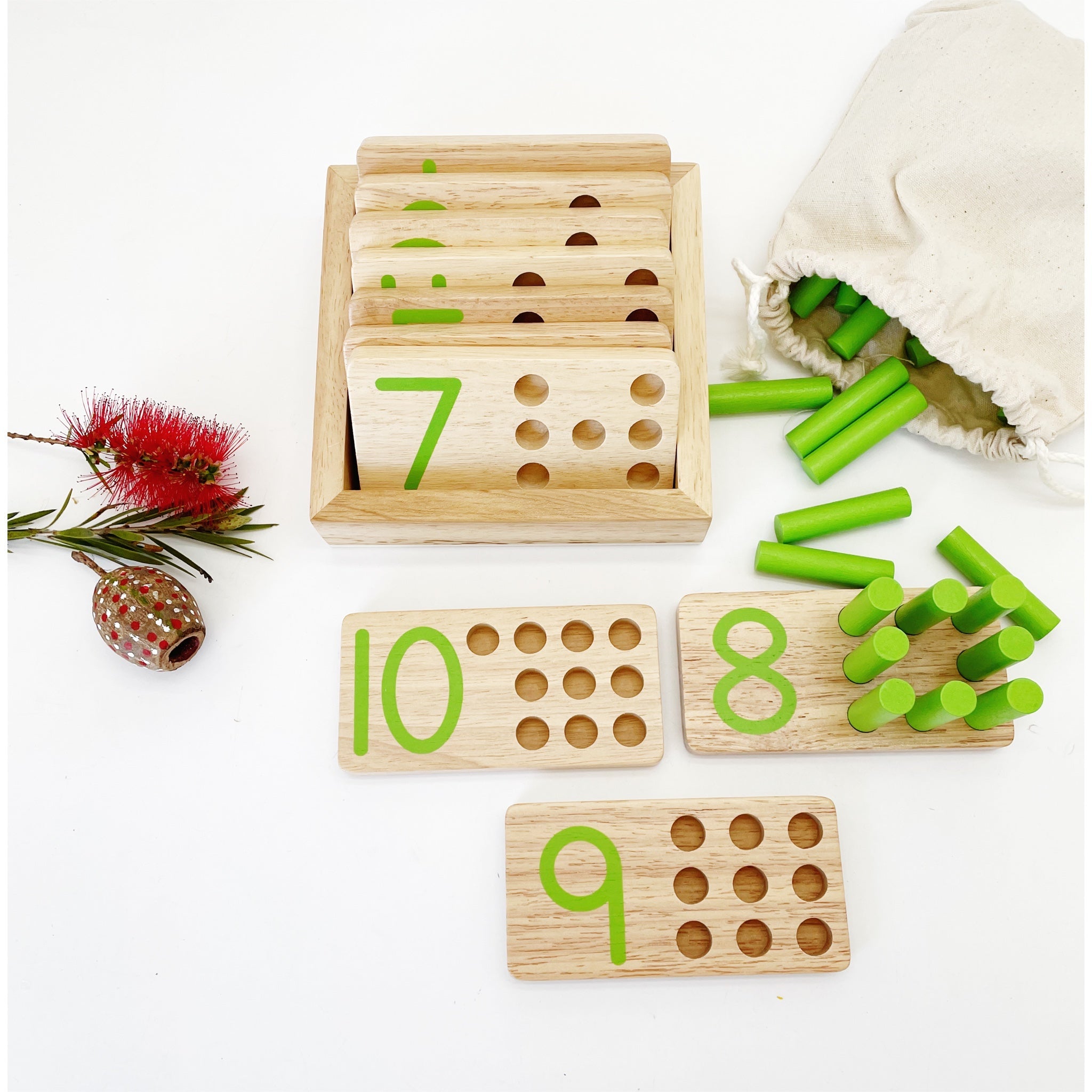 Large Montessori Counting Pegs Number Counting Sticks Boards