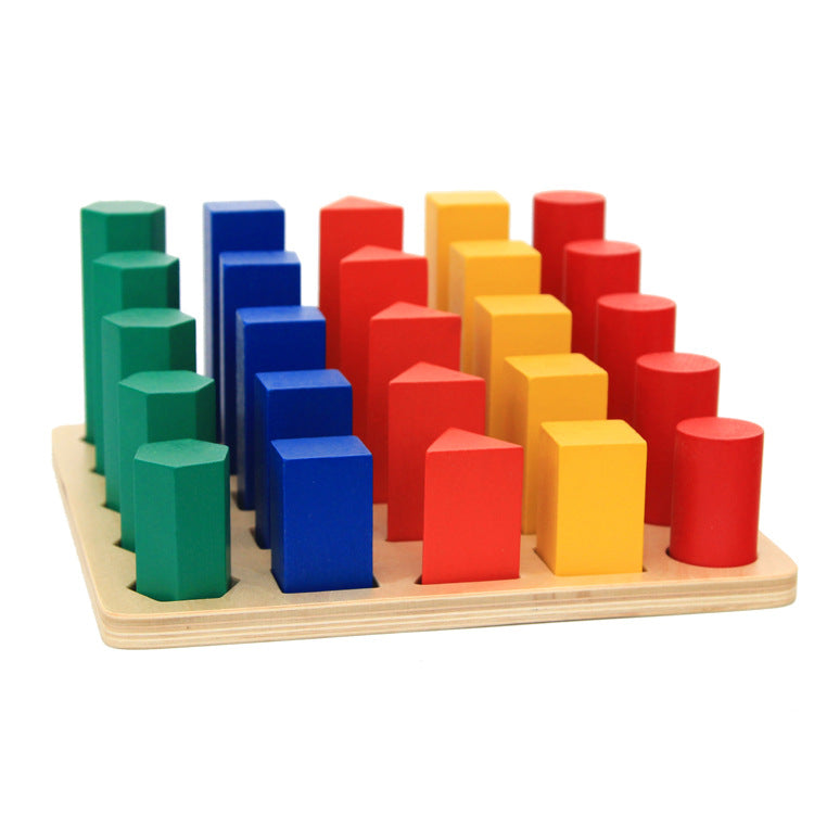 Large Montessori 3D Shape Ladder Geometric Colour Solid Shape Sorting Game