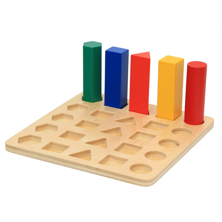 Large Montessori 3D Shape Ladder Geometric Colour Solid Shape Sorting Game