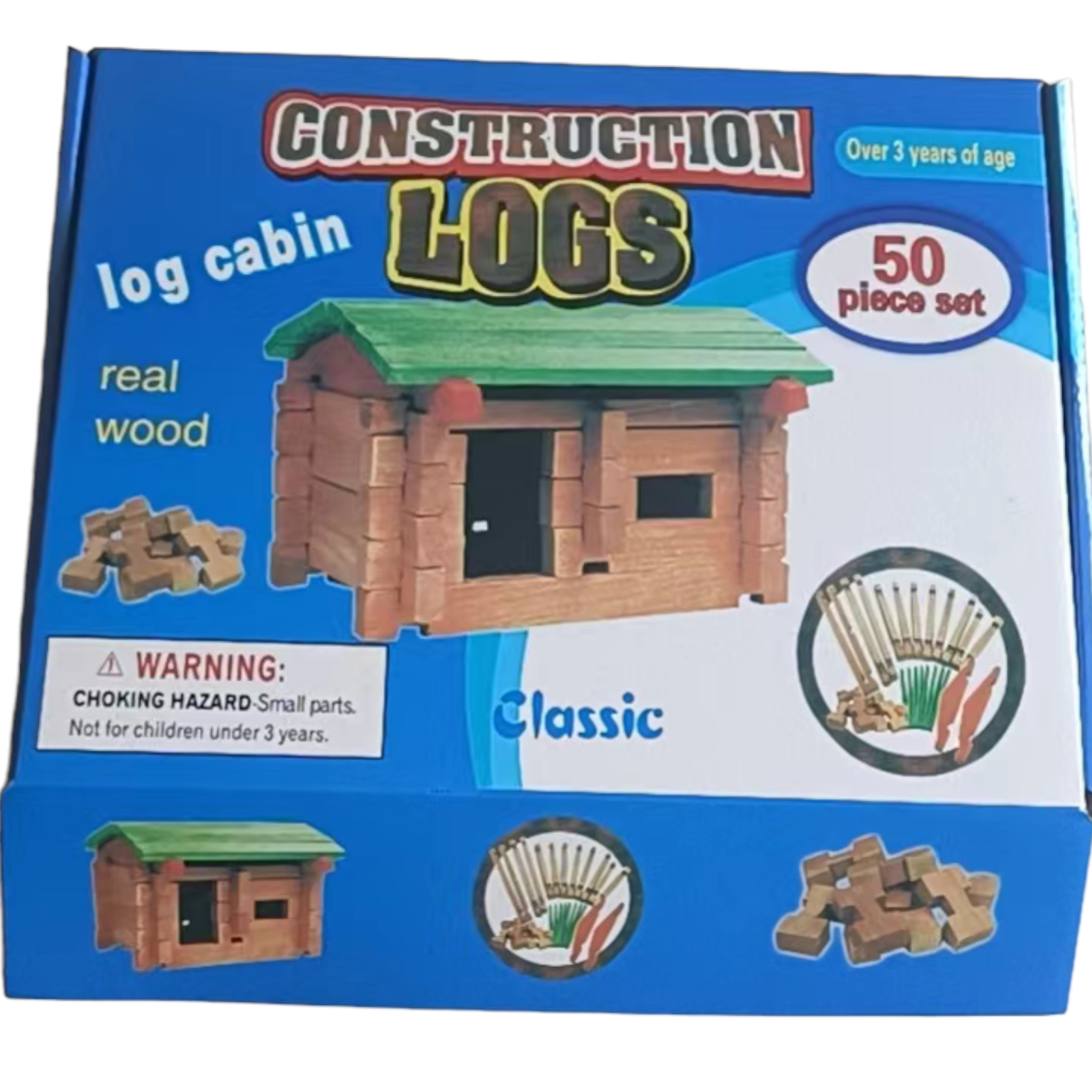 Wooden House Buidling Logs Cabin blocks