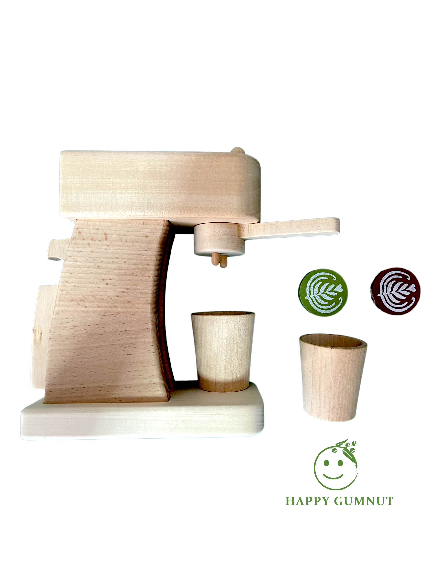 Handmade Wooden Coffee Machine Set
