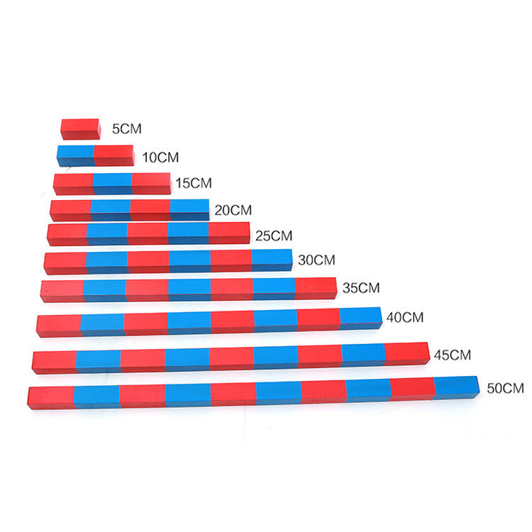 Large Montessori Red and Blue Counting Rods