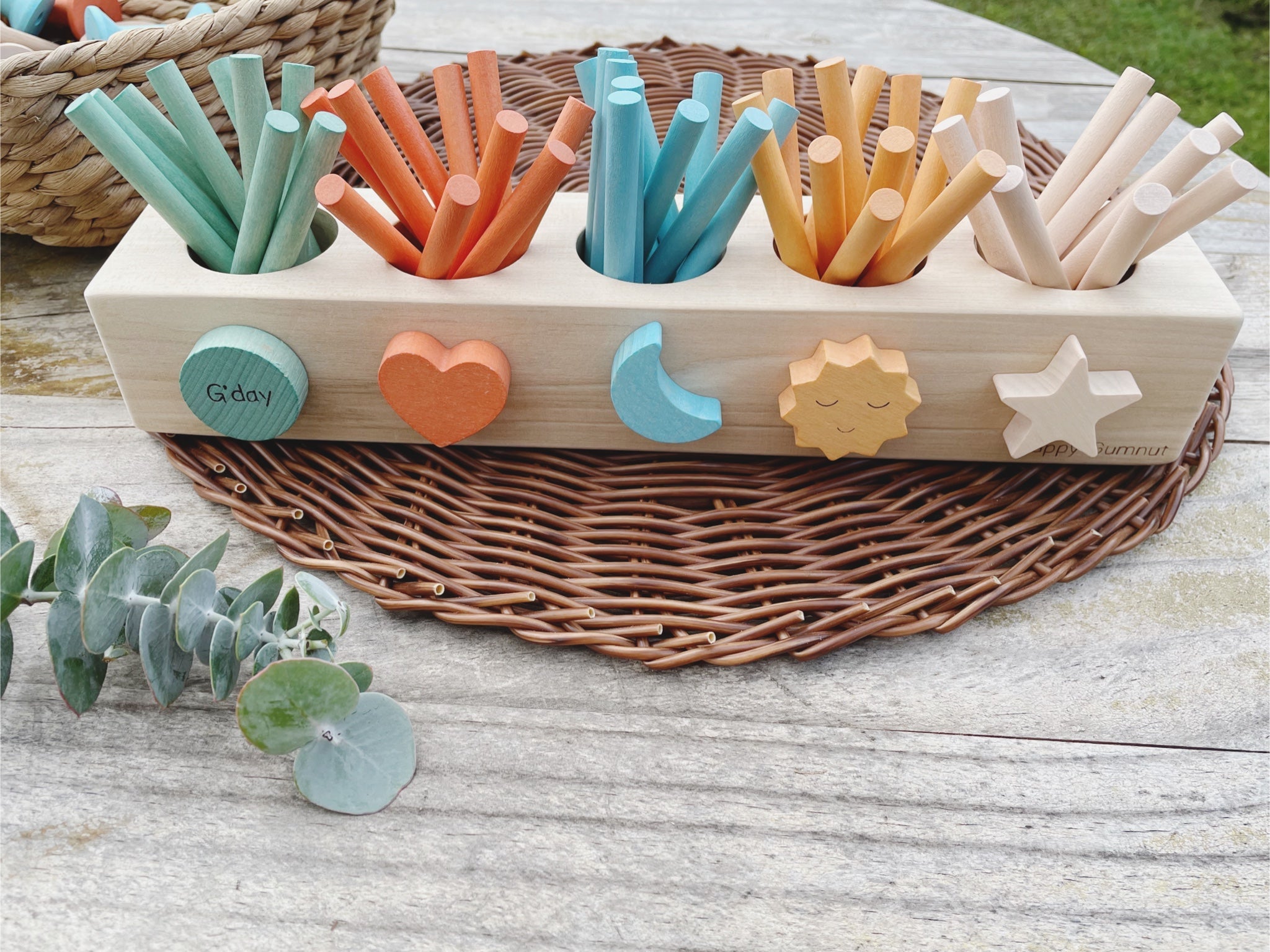 Happy Gumnut Montessori Counting Stick Number Rods with Magnetic Tray