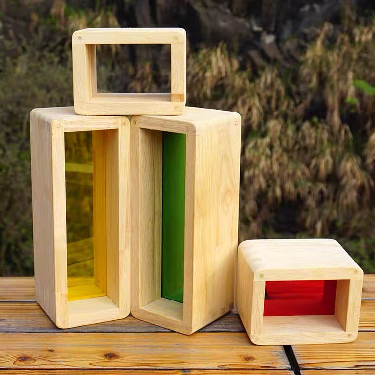 Jumbo Rainbow Acrylic Building Bricks Wooden Blocks
