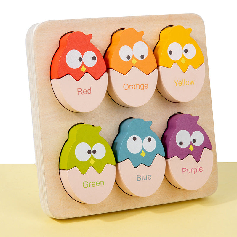 Wooden Bird Egg Colour Sorting Puzzle With Tray Cute Owl Toy