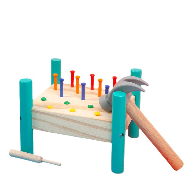 Montessori Toy Nail Hammering Table Pounding Bench