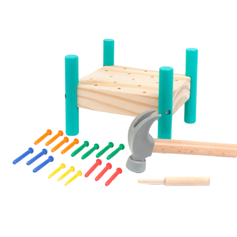 Montessori Toy Nail Hammering Table Pounding Bench