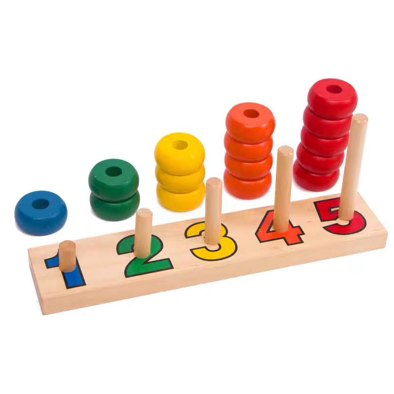 Montessori Wooden Counting Stacker Colour Sorting 1-5