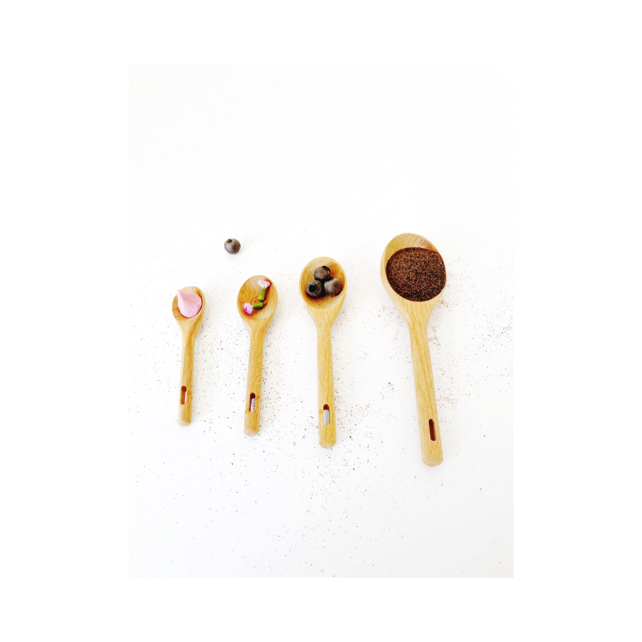 Wooden Measuring Spoons Sensory Play Tool Set of 4
