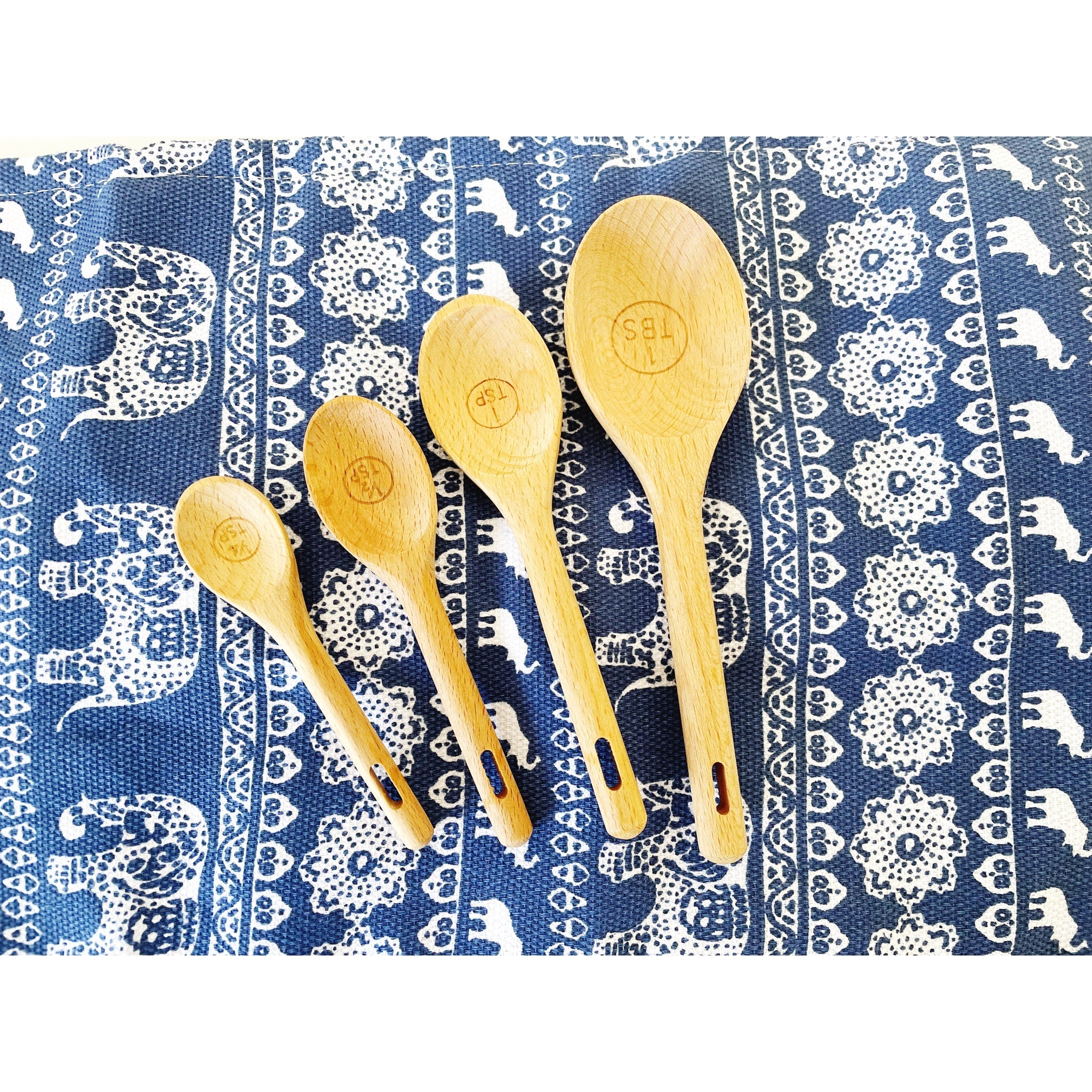Wooden Measuring Spoons Sensory Play Tool Set of 4