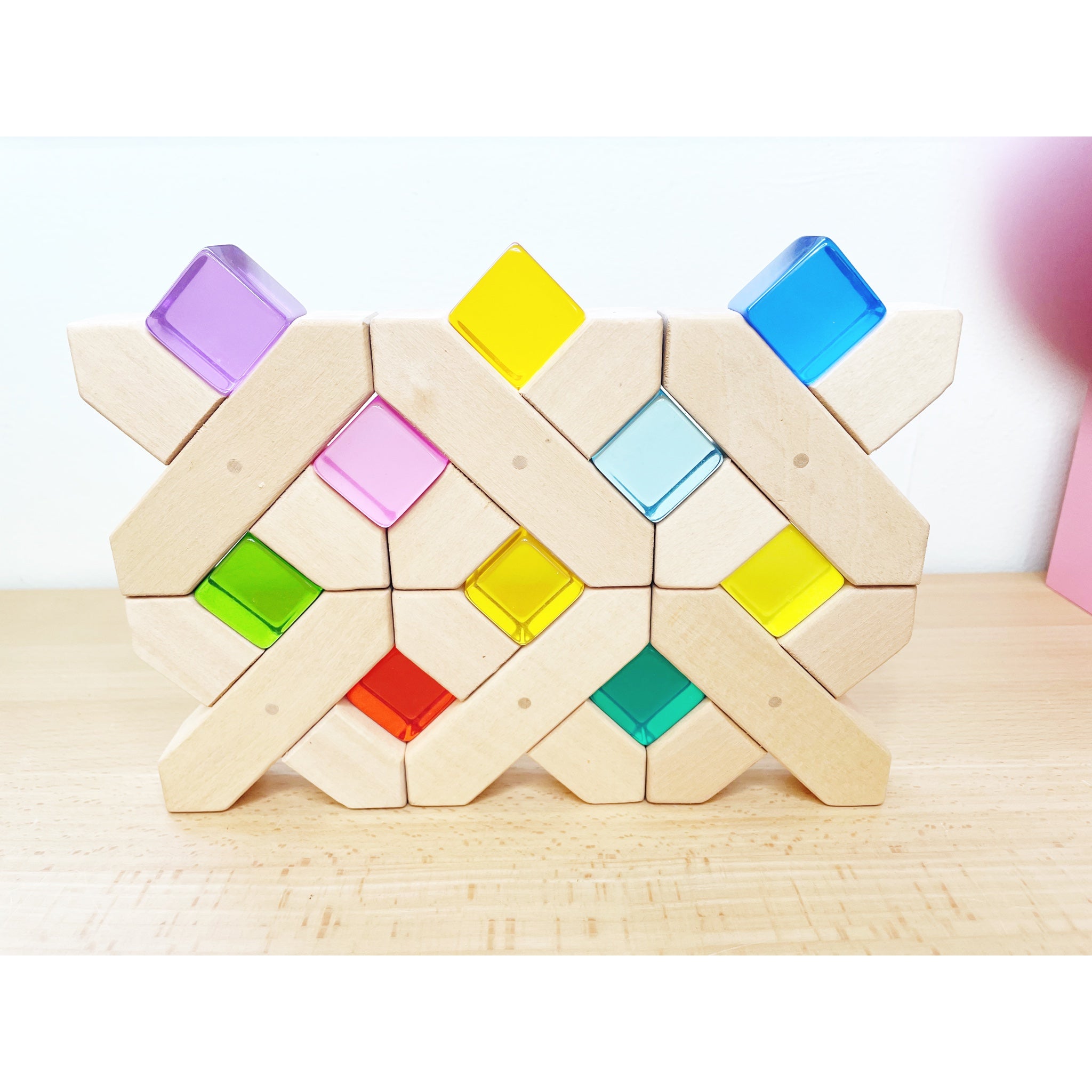 X Blocks Shape Building Blocks With Tray