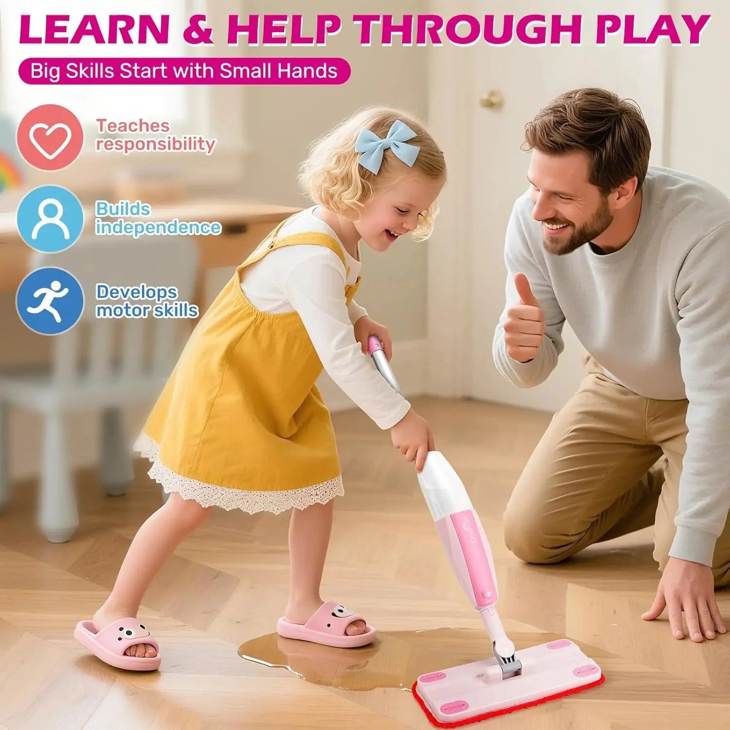 Spray Mop Toy for Kids Cleaning Play