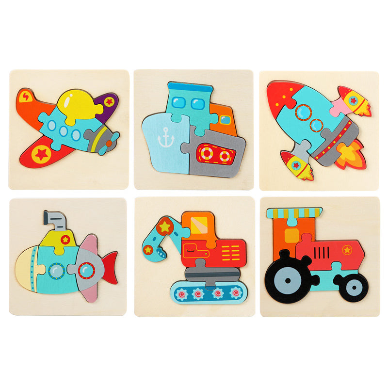 Level 2 Montessori Puzzles 6 Pack - Eco-Friendly Wooden Puzzles Set#4