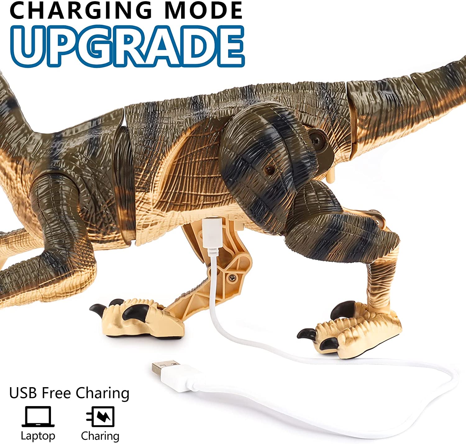Rechargeable Remote Control Dinosaur Toy with Walking Feature & Roaring Sounds Lights Realistic T-Rex Dinosaur Robot for Kids Toys Gifts