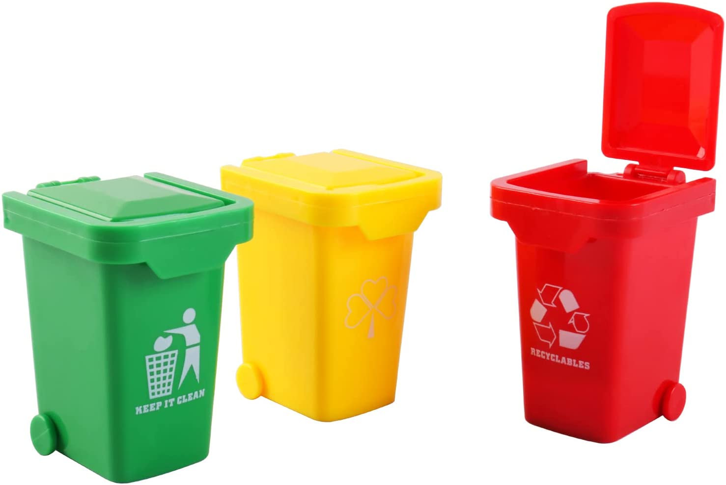 Remote Control Engineering Construction Garbage Truck Vehicle with Three Bins, Light and Sounds Functions Fun Educational Gift for Kids