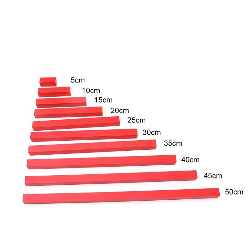 Fidtoy Red Rods Montessori Sensorial Material for Kids 3+