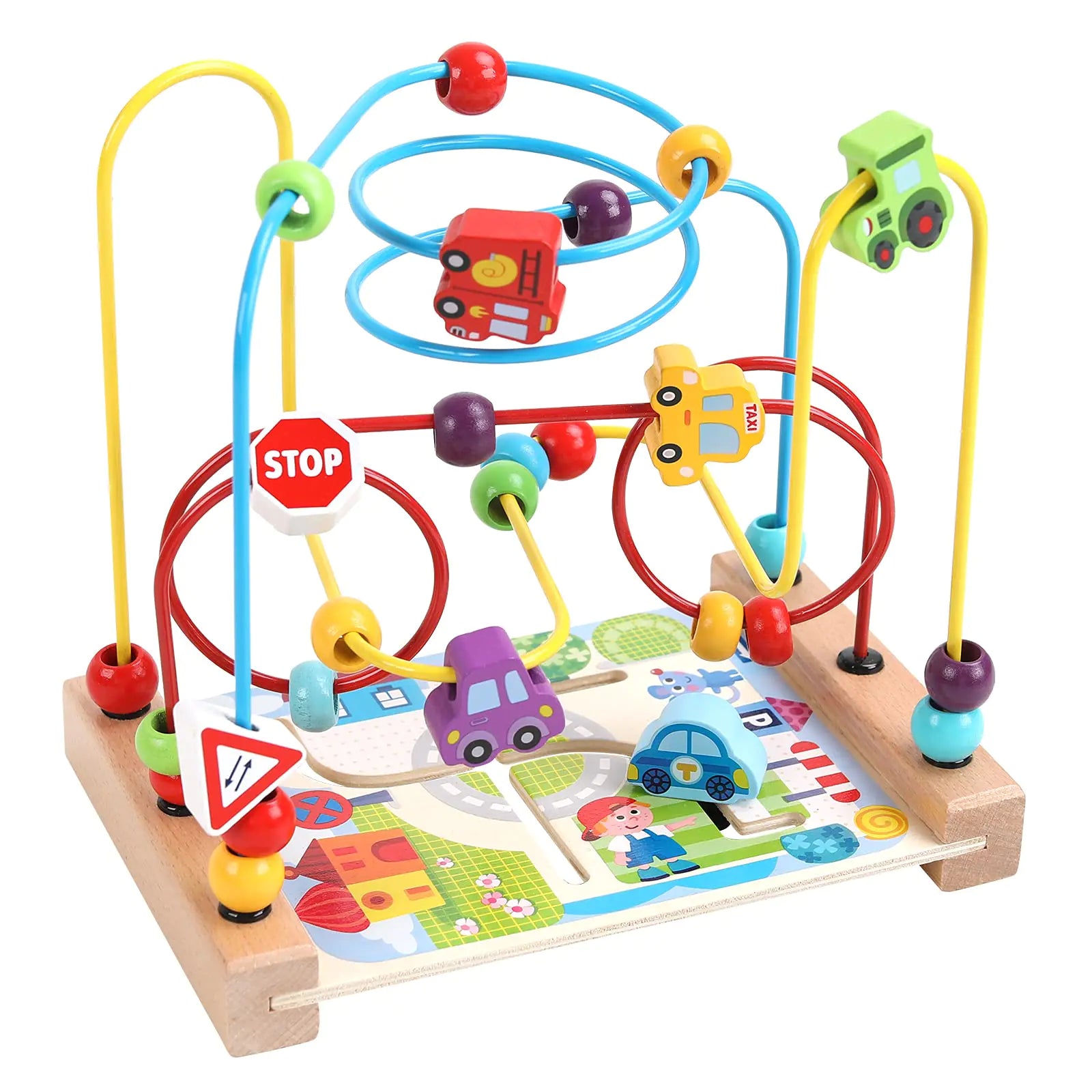 Fidtoy Jouet labyrinthe en perles en bois pour tout-petits