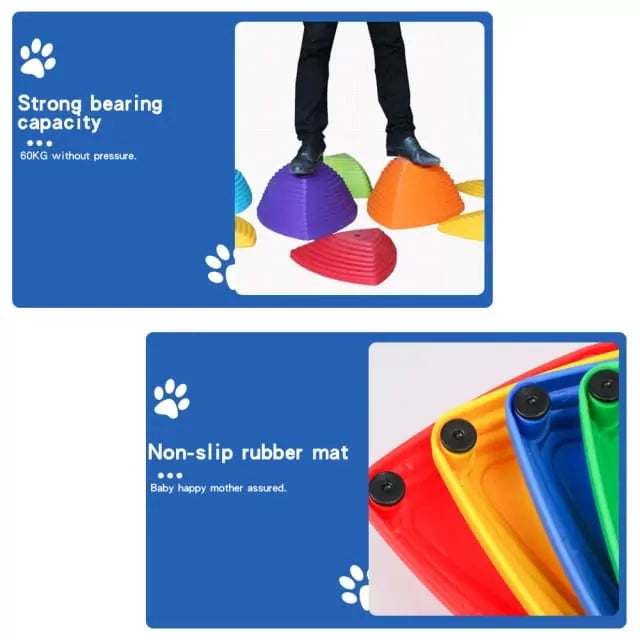 River Cross Stunt Rainbow Stepping Hurdle - 9 Pieces