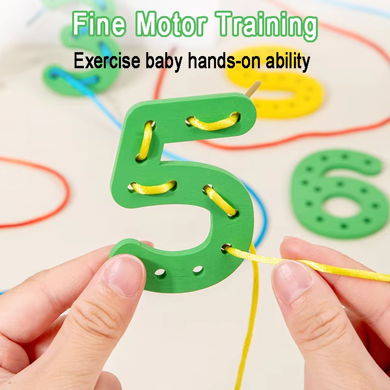 Wooden Cognitive Number and Letter Threading Education Kit - 048