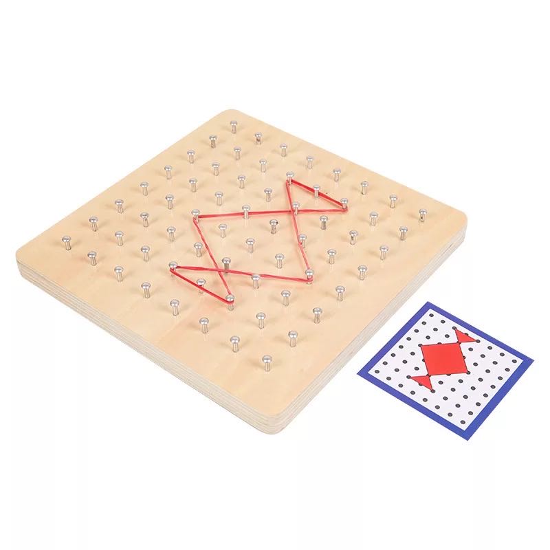 Wooden Geoboard with Rubber Bands - Fine Motor Toys