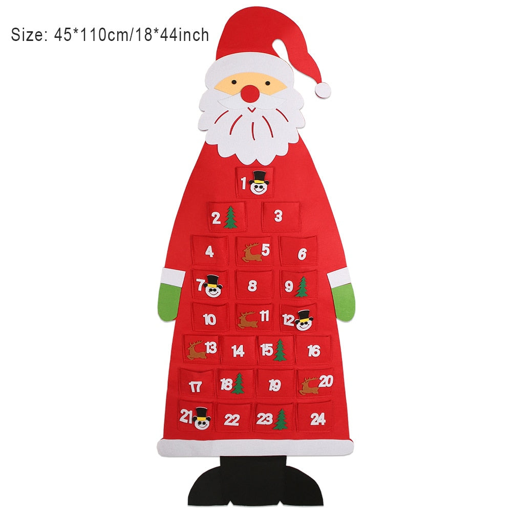 Sapin de Noël en feutre avec 32 pièces