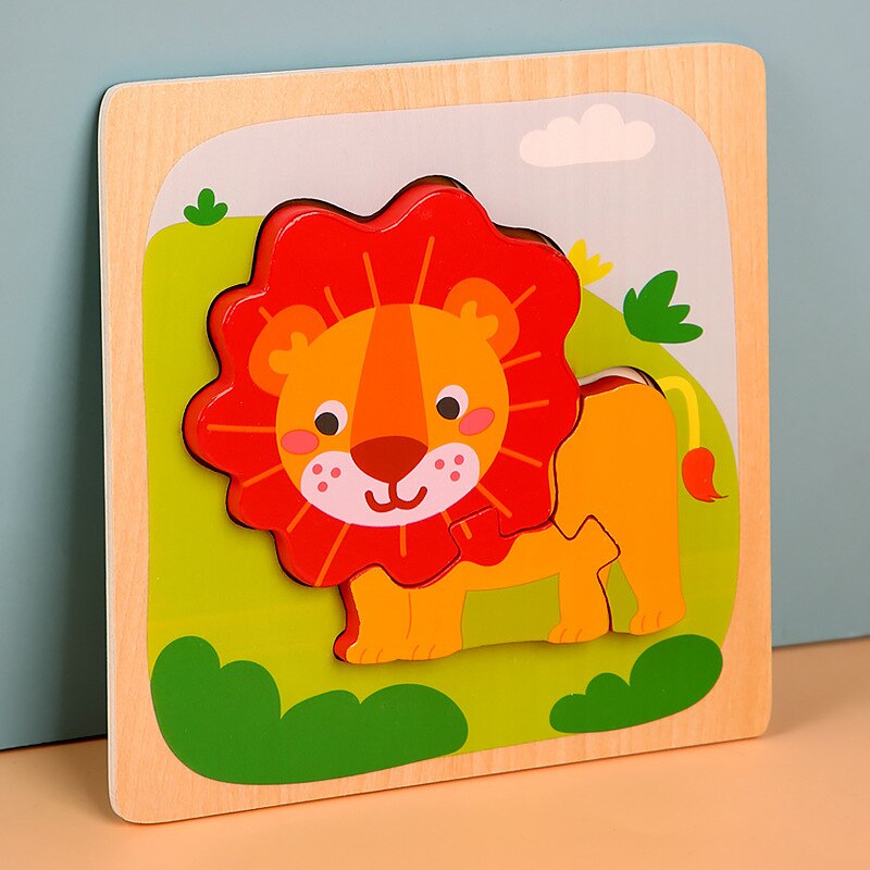 Puzzles en Bois Montessori pour Tout-petits Bébés 1 2 3+ Ans