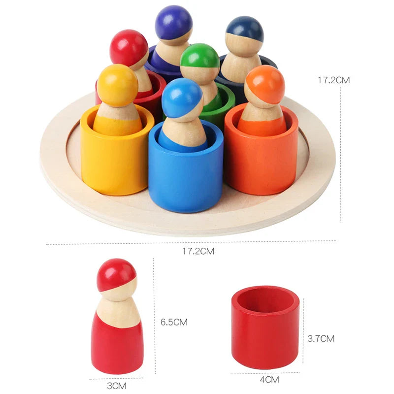 Montessori Wooden Rainbow Puzzle Toy