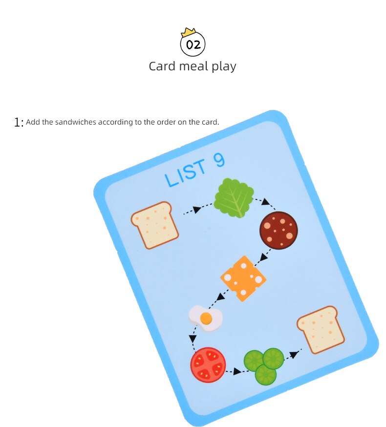 Play and Learn 1 Column Sequence Food Set Includes Flash Cards