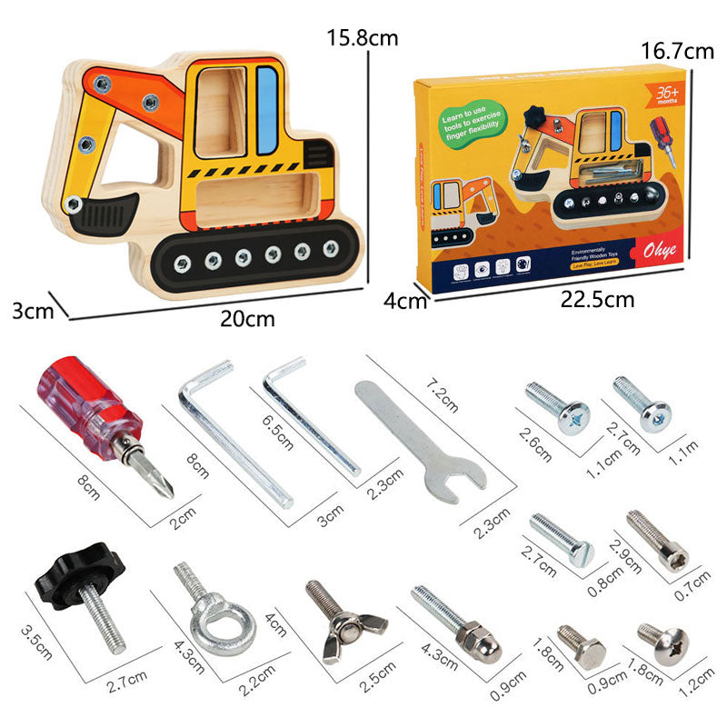 Montessori Inspired Excavator Multi Tool ScrewDriver Board