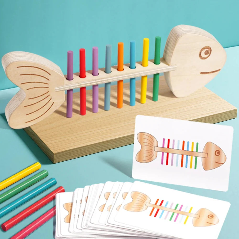 Fidtoy Wooden Balance Sticks Toy for Toddlers Montessori Learning Toy for Focus, Coordination and Color Recognition