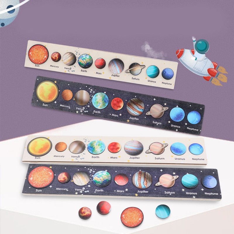 Jouets en bois Planètes du système solaire Terre Soleil