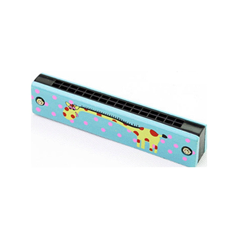 Kids Harmonica Wooden Double Row Blowable Toys
