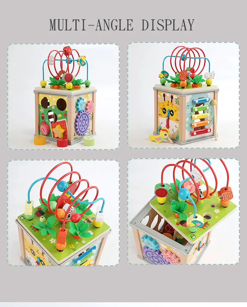 Fidtoy Boîte à trésors à perles multifonction Jouet d'activité Montessori
