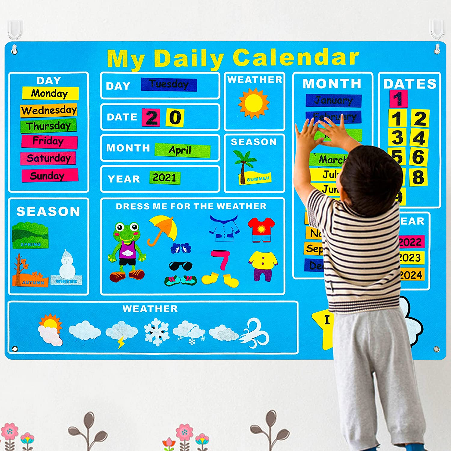 Fidtoy TinyTime Felt Daily Calendar Kit for Toddlers & Preschoolers