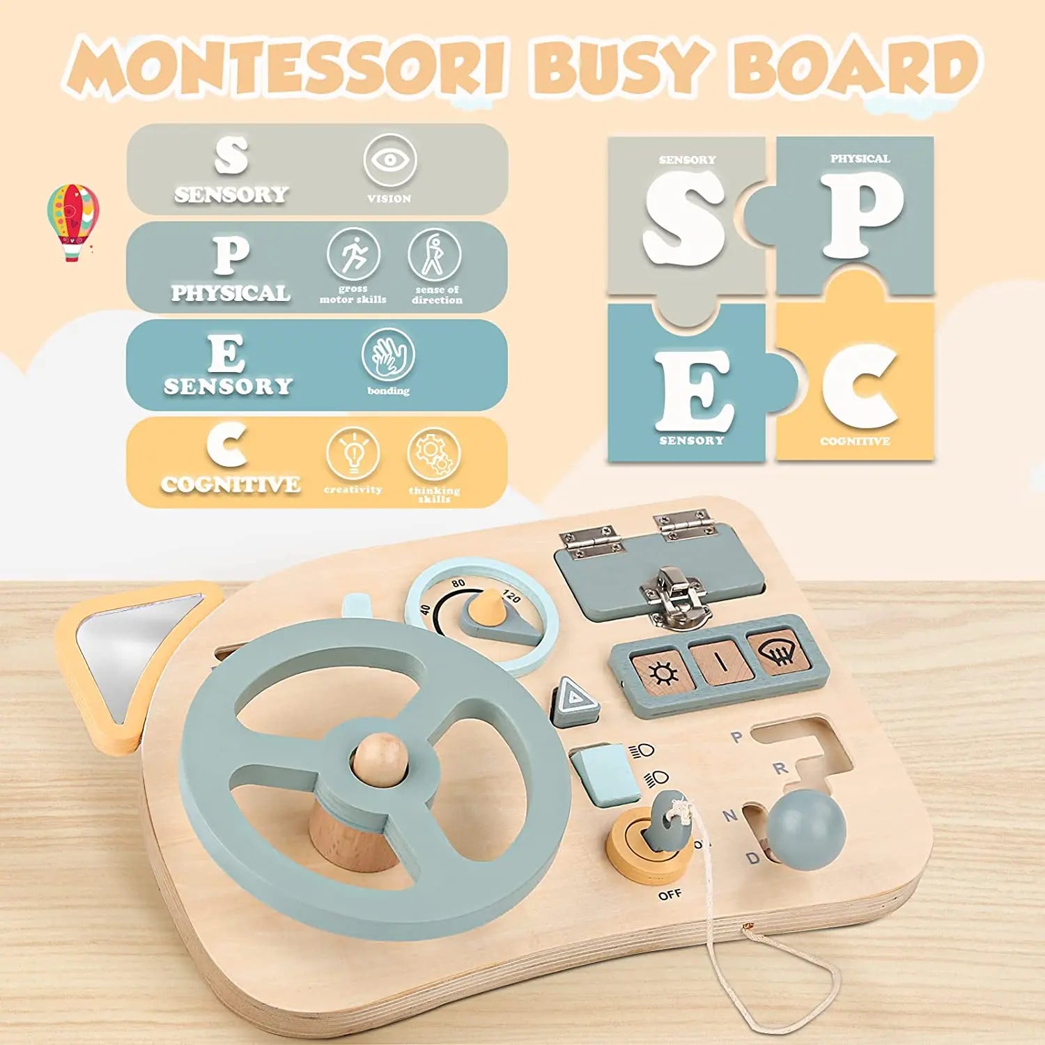 Montessori Steering Wheel Busy Board