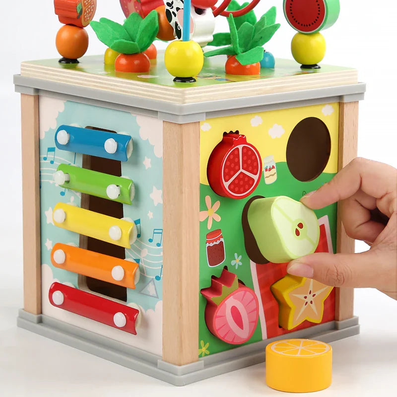 Fidtoy Boîte à trésors à perles multifonction Jouet d'activité Montessori