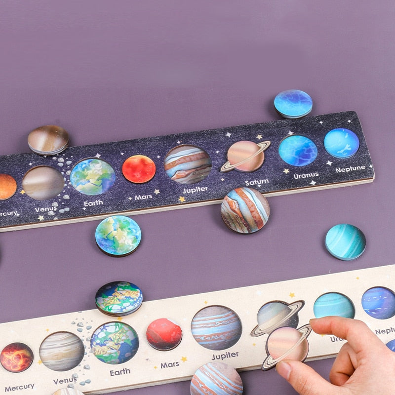 Jouets en bois Planètes du système solaire Terre Soleil