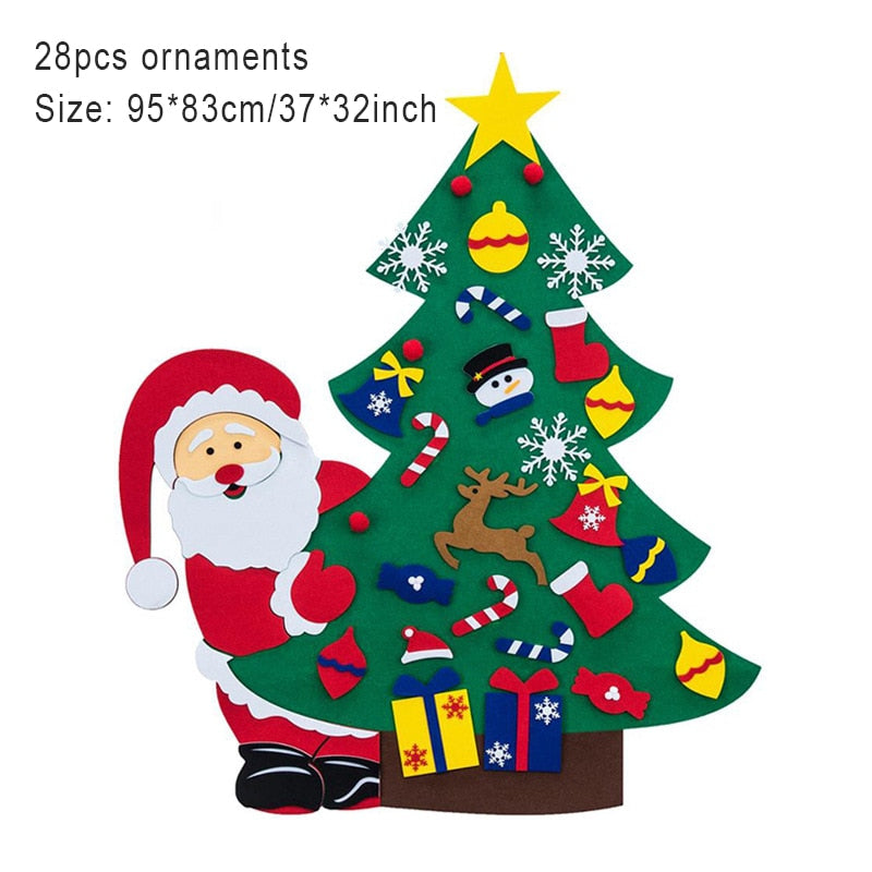 Fidtoy Felt Christmas Tree Set for Kids – DIY Holiday Ornaments, Interactive Toddler Gift