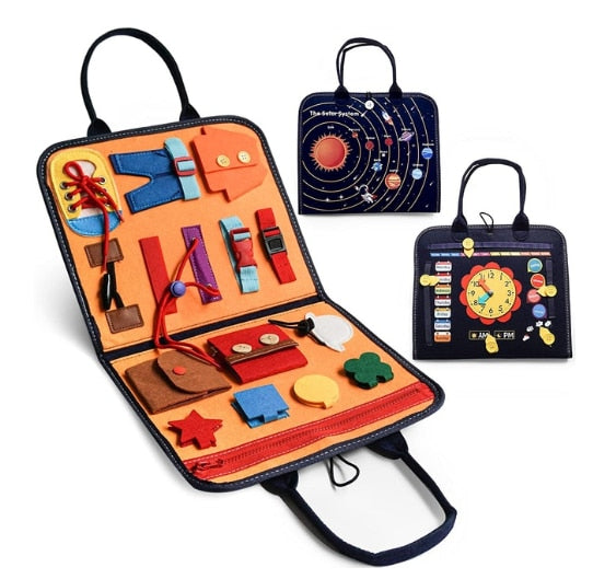 Fidtoy Busy Board para Niños Pequeños – Tablero de Actividades Sensoriales Portátil para Viajes y Aprendizaje