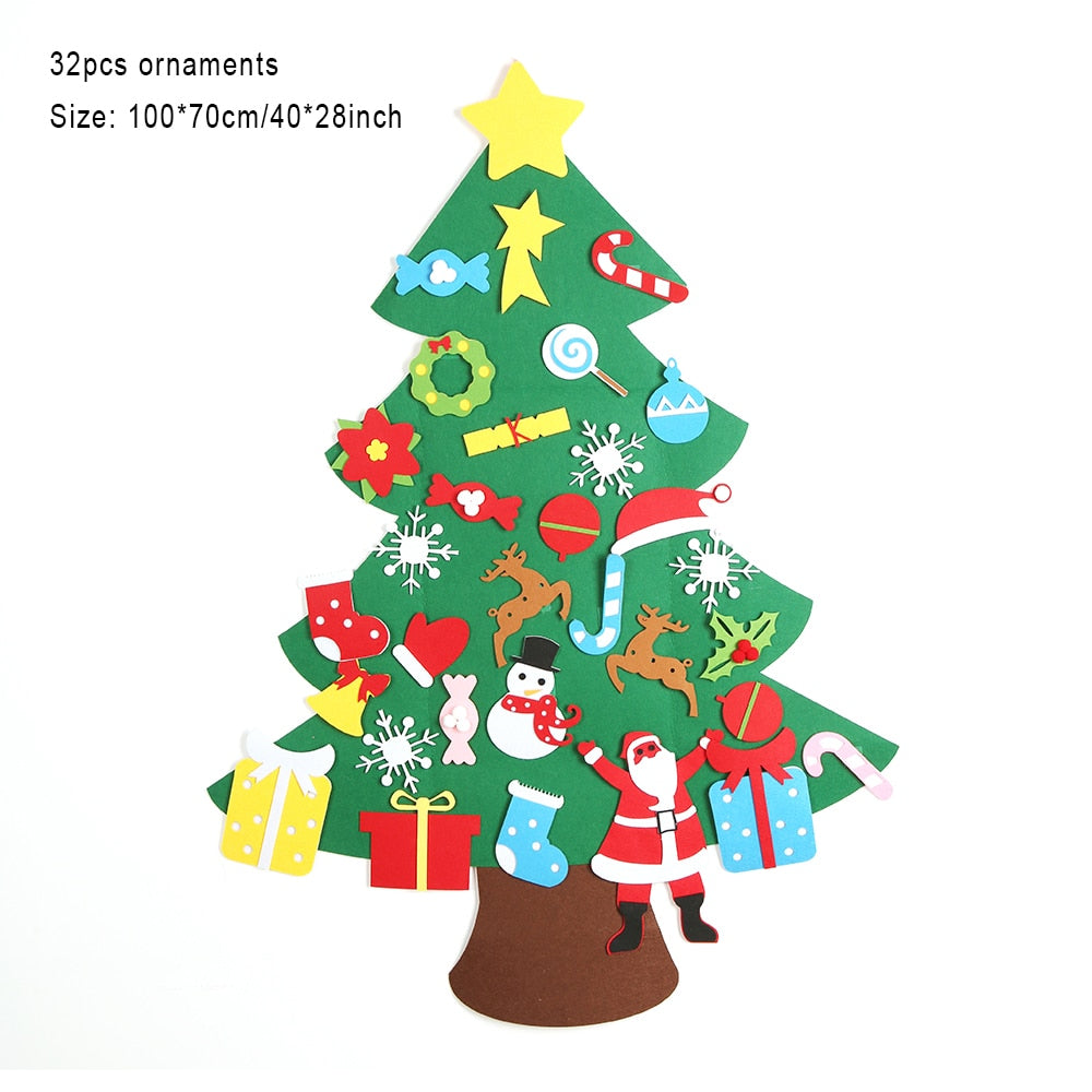 Fidtoy Felt Christmas Tree Set for Kids – DIY Holiday Ornaments, Interactive Toddler Gift