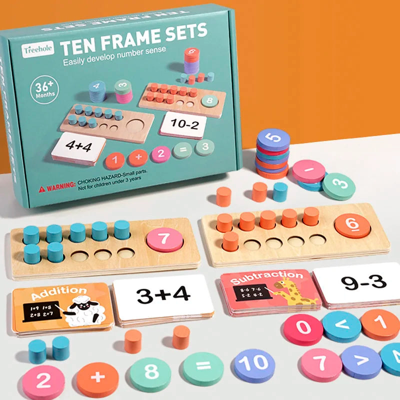 Fidtoy Diez Marcos Juego de Matemáticas Juguete Montessori para Aprender Números