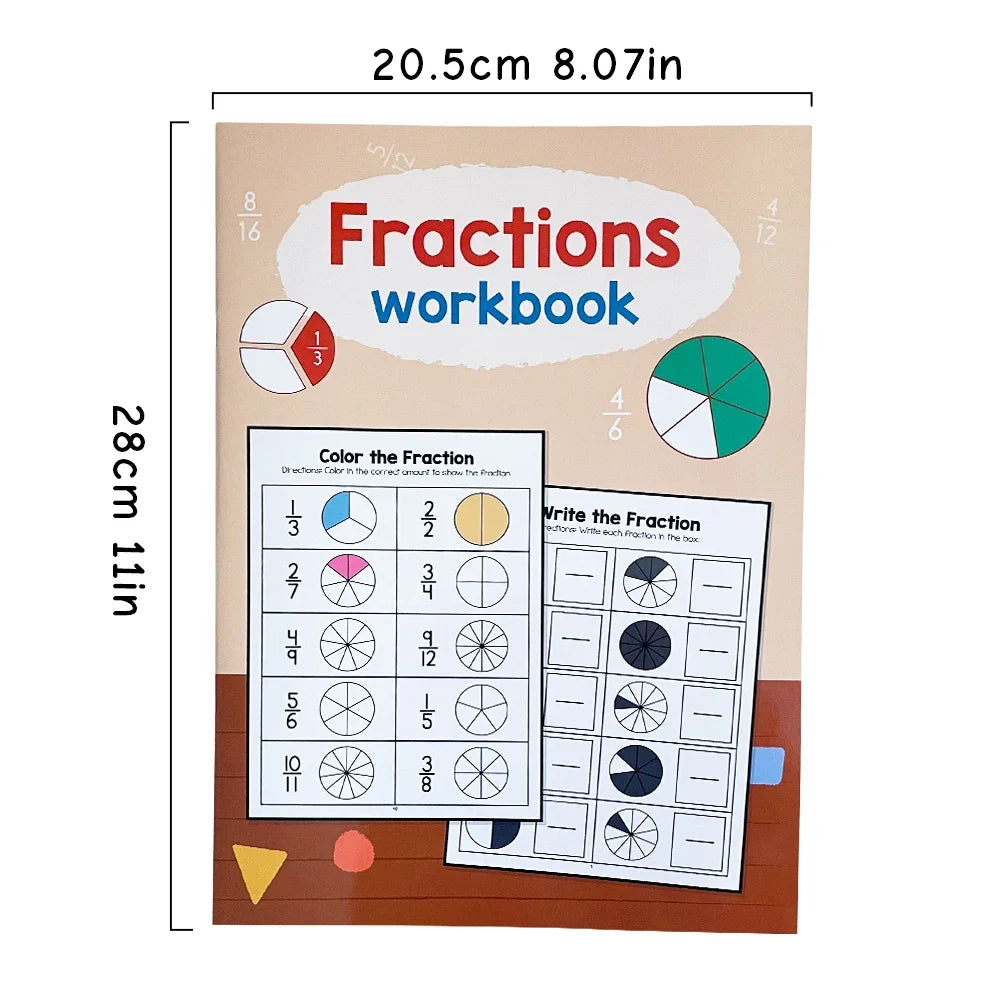 Fidtoy Fraction Learning Workbook for Grades 3-4 – Montessori Math & Interactive Exercises