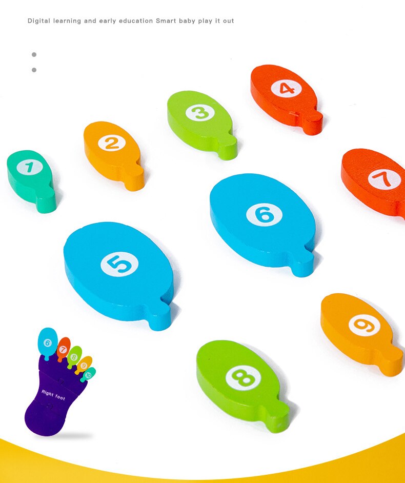 Puzzle 3D Montessori en bois pour les mains et les pieds