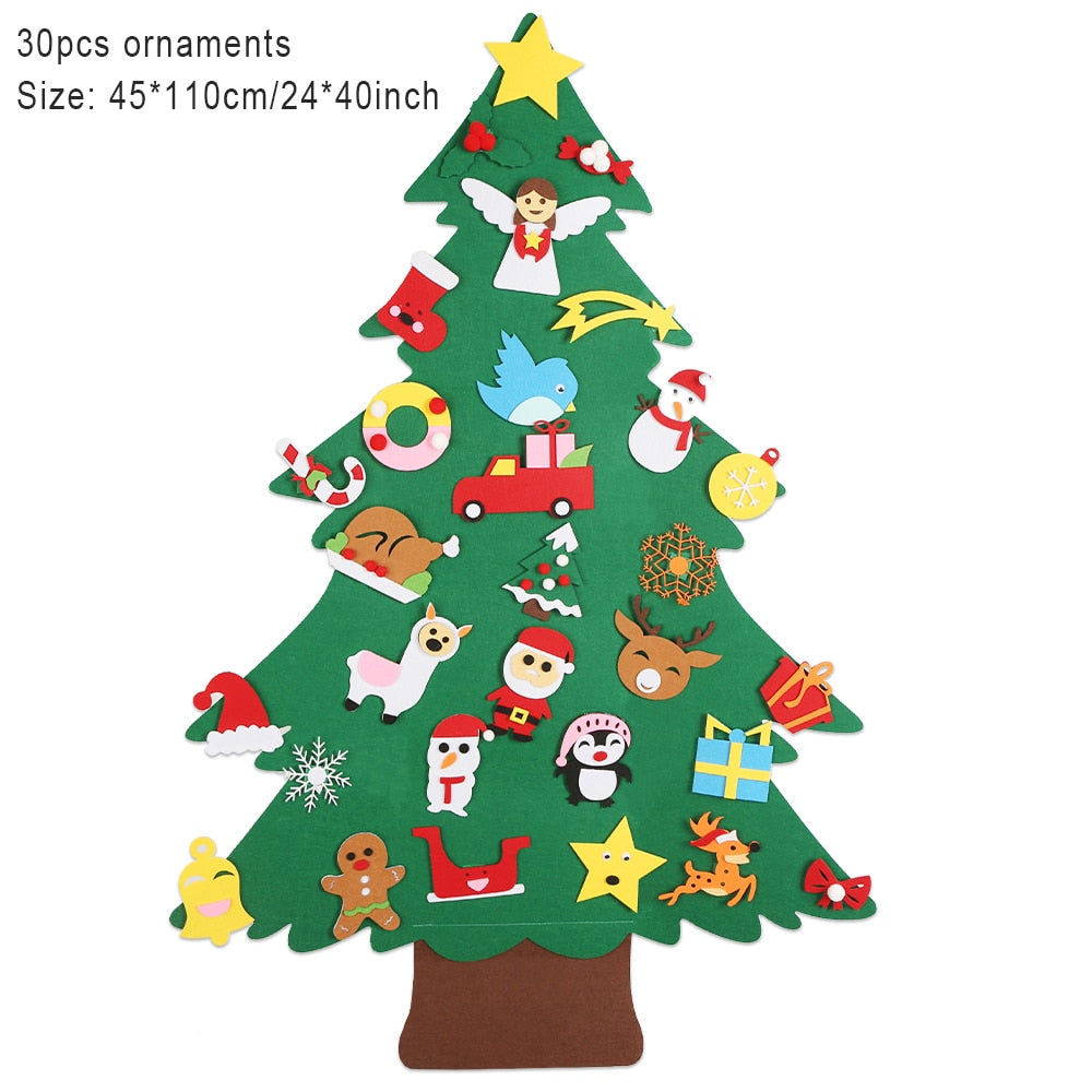 Fidtoy Felt Christmas Tree Set for Kids – DIY Holiday Ornaments, Interactive Toddler Gift
